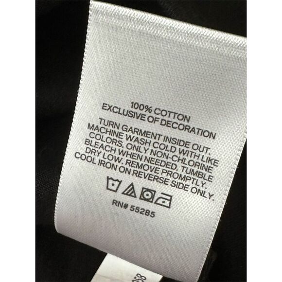 Express Women's Black Embroidered T-Shirt Size L Round Neck Short Sleeve - Picture 4 of 4